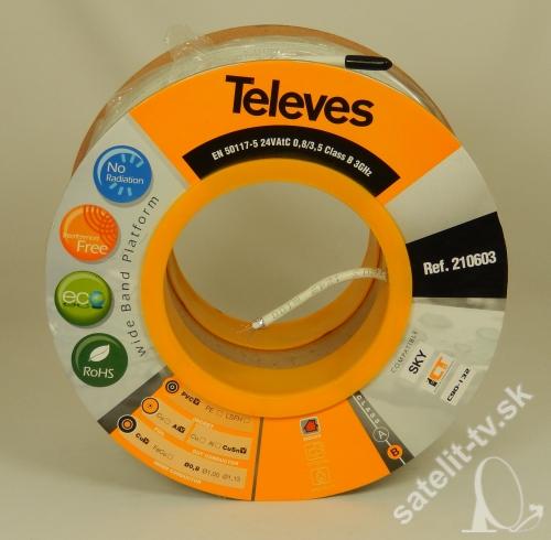 Koaxiálny kábel Televes 210603 - priemer 5 mm CU